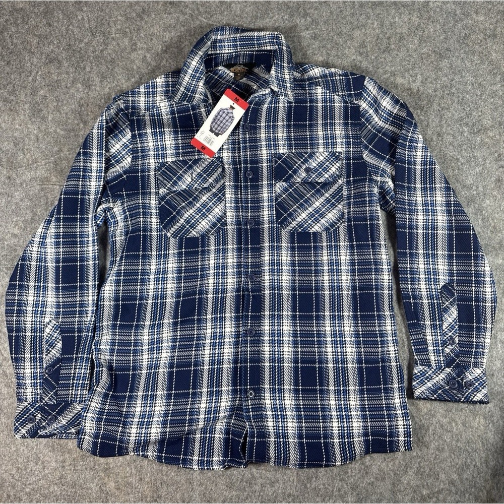 Pacific Trail Mens Blue Plaid Flannel Shirt Long‎ Sleeve Button Down 1717289 M